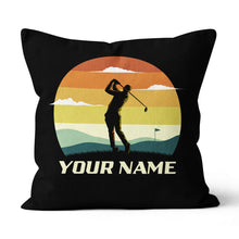 Load image into Gallery viewer, Sunset Golfer Vintage Custom Throw Pillow Personalized Golfing Gifts LDT1138