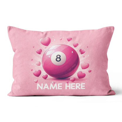Personalized Funny Pink 8 Ball Billiard With Hearts Pillow Valentine Gifts VHM0939