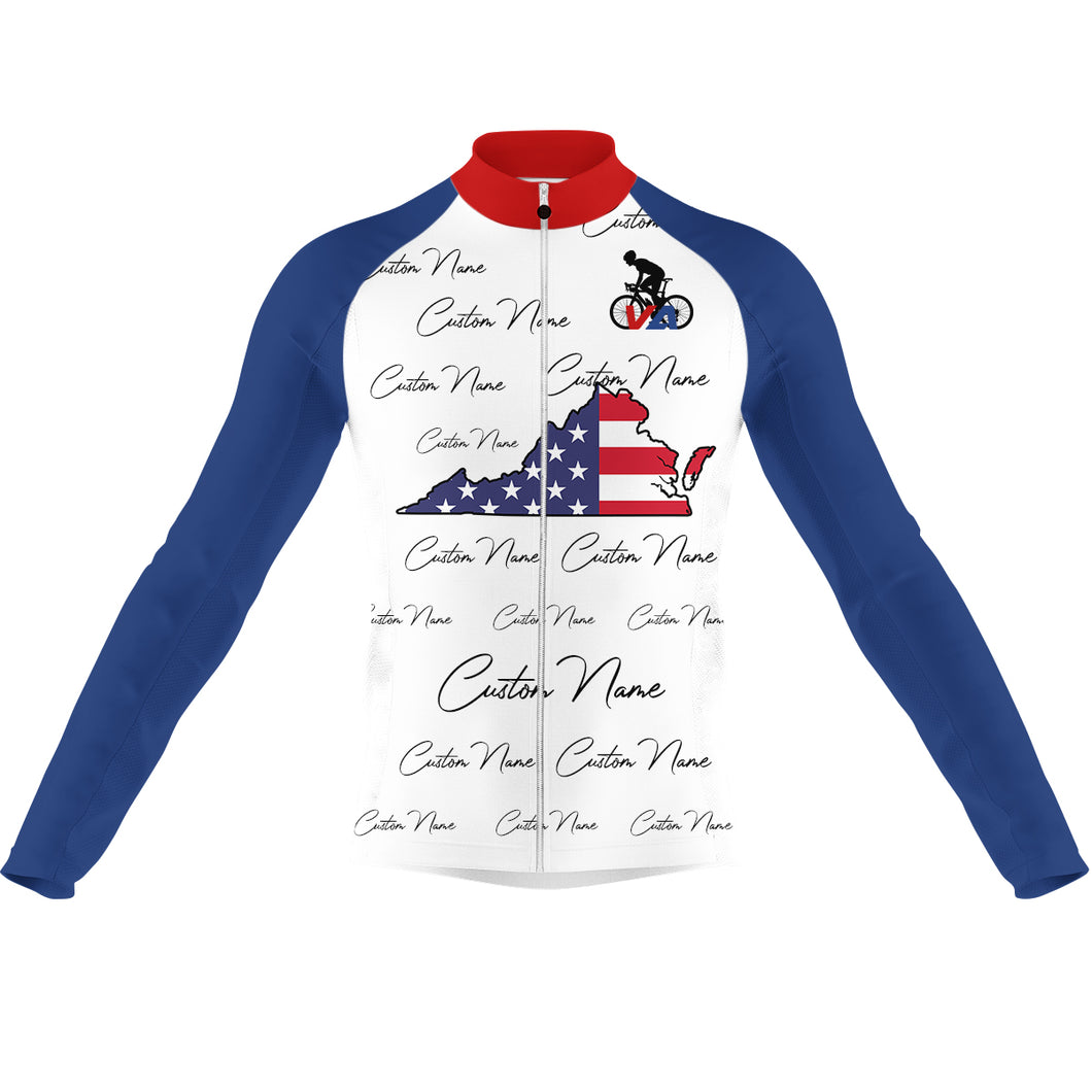 Cycling Jersey for Men, Virginia Cycling Shirt, Customized Road Bike Shirt, Bicycle MTB Racing Shirt| JTS489