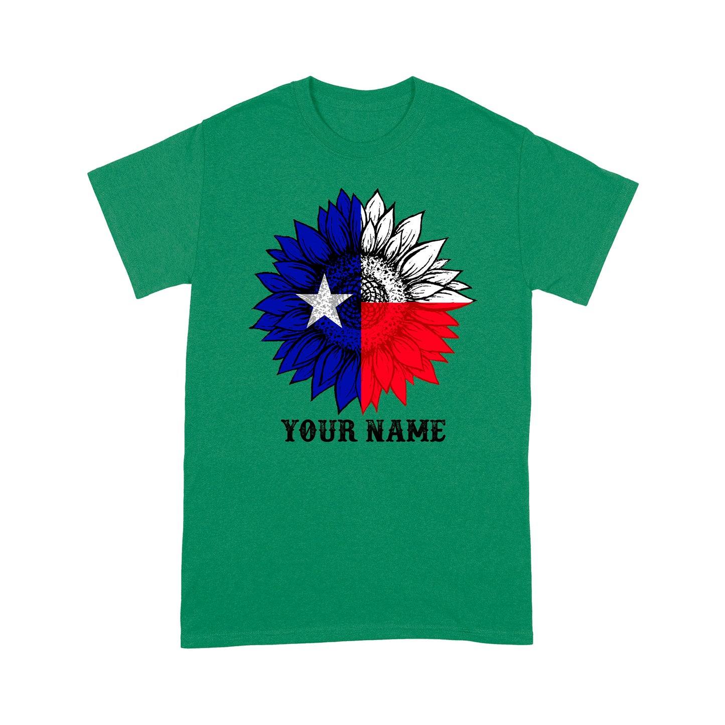 Texas flag sunflower customized name patriot Texas state flag D03 NQS2495 - T-shirt