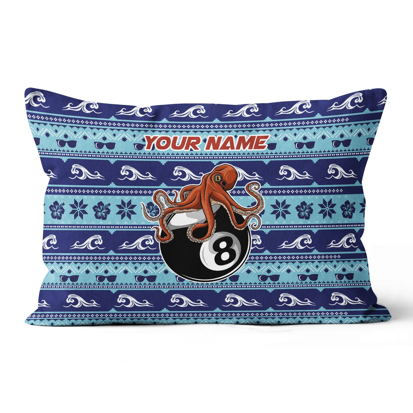Personalized Pillows Funny Ball 8 Wave Pattern, Billiard Throw Pillows TDM0783