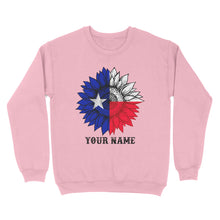 Load image into Gallery viewer, Texas flag sunflower customized name patriot Texas state flag Sweatshirt D03 NQS2495