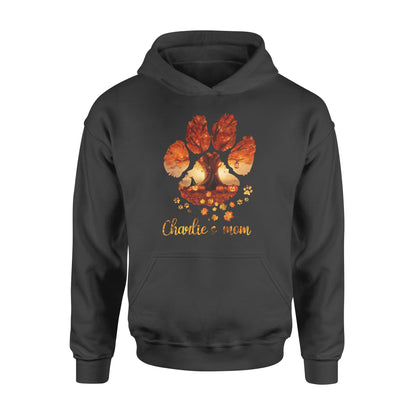 Custom dog's name dog paws mom autumn halloween personalized gift - Standard Hoodie