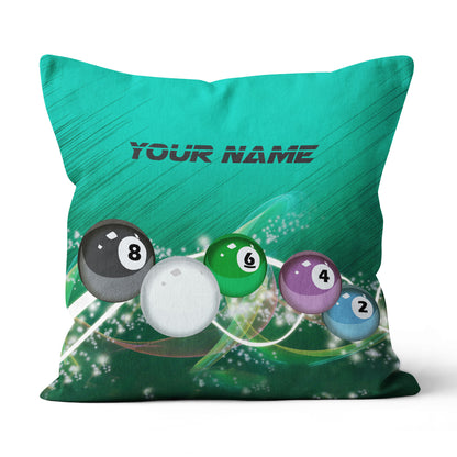 Personalized 3D Green Billiards Balls Pillow Custom Pillow Pool Billiard TDM0779
