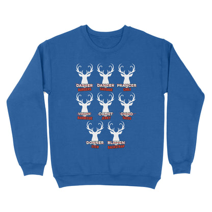 Funny Christmas Reindeer Hunter Shirt, Deer Hunter Gift D02 NQS2460 Standard Crew Neck Sweatshirt