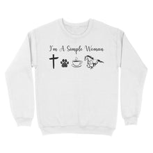 Load image into Gallery viewer, I am a simple women dog, coffee, horse shirt, horse girl shirt D06 NQS1674 - Standard Crew Neck Sweatshirt