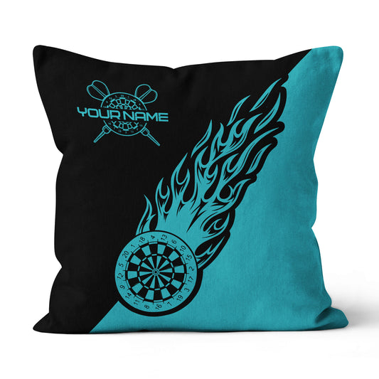 Turquoise Darts Flame Custom Throw Pillow Personalized Cool Darts Gifts LDT1098