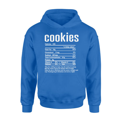 Cookies nutritional facts happy thanksgiving funny shirts - Standard Hoodie