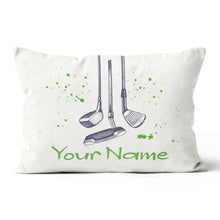 Load image into Gallery viewer, Vintage Hand Drawn Golf Clubs Custom Throw Pillow Personalized Golf Gift LDT1127