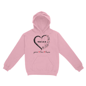 Peace love horses tattoo customized name horse shirt for girl, horse shirts D06 NQS2908 - Standard Hoodie