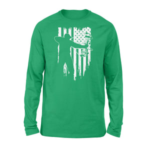 American flag bow hunting Shirts For Men Women Bow Hunter Long Sleeve - NQSD252