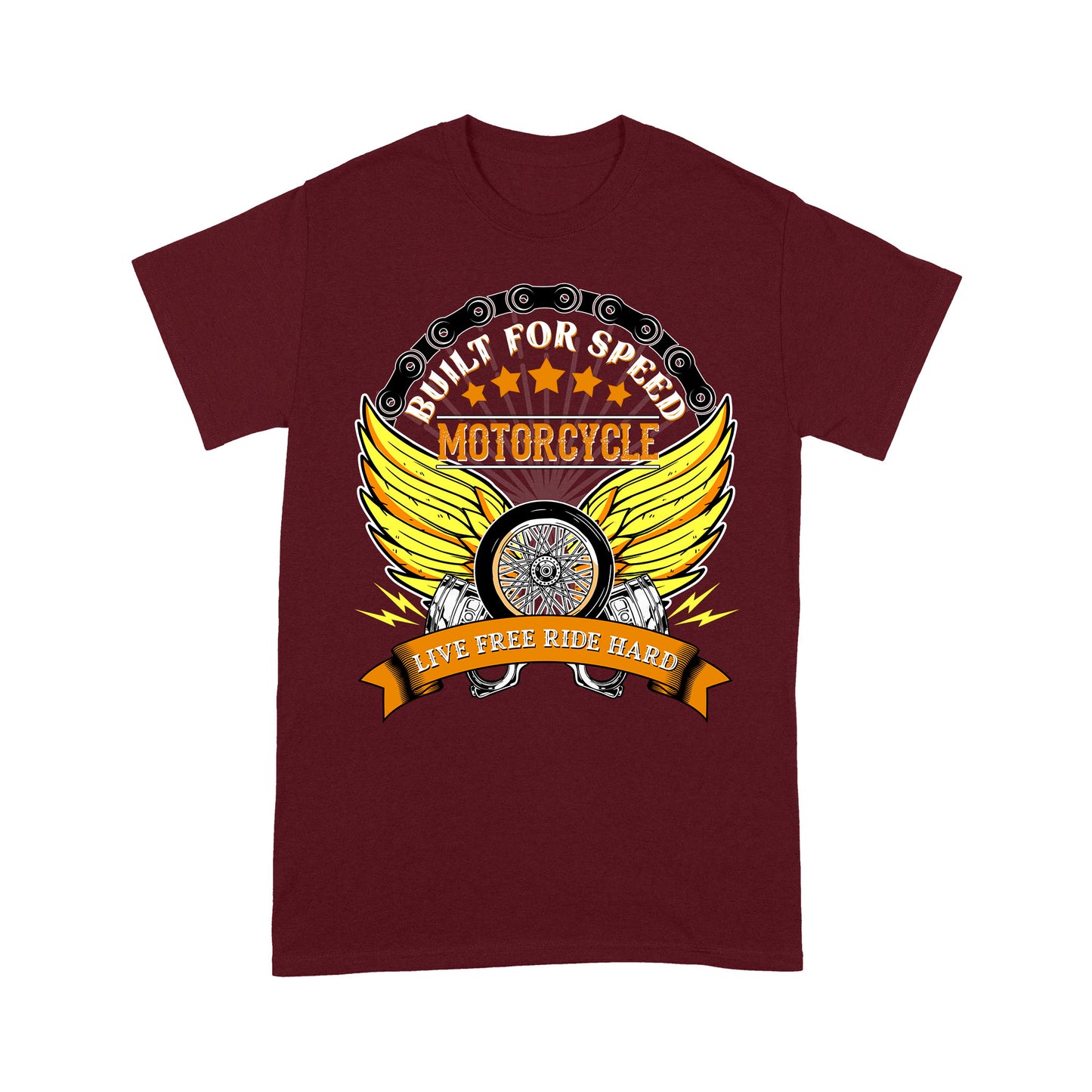 Motorcycle Men T-shirt - Live Free Ride Hard Cool Biker Shirt, Motocross Off-road Racing Tee Shirt| NMS151 A01