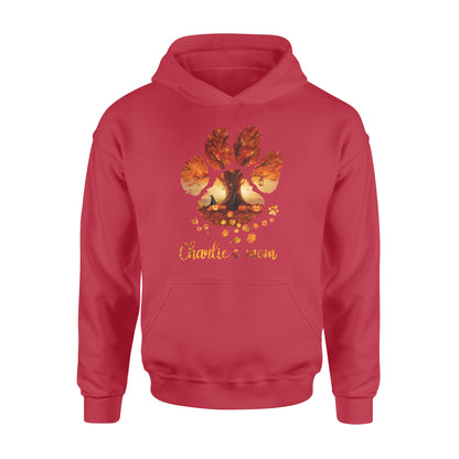 Custom dog's name dog paws mom autumn halloween personalized gift - Standard Hoodie