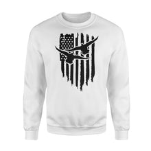 Load image into Gallery viewer, Duck Hunting American Flag Clothes, Shirt for Hunting NQS121 - Standard Fleece Sweatshirt