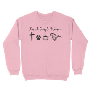 I am a simple women dog, coffee, horse shirt, horse girl shirt D06 NQS1674 - Standard Crew Neck Sweatshirt