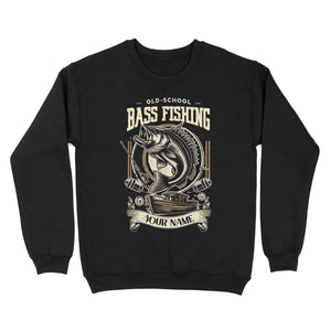 Sweatshirt - Old school bass fishing personalized fishing shirt A58