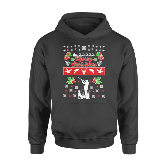 Merry Christmas Hunting standard Hoodie Hunting dog - Christmas gift ideas for hunter FSD585