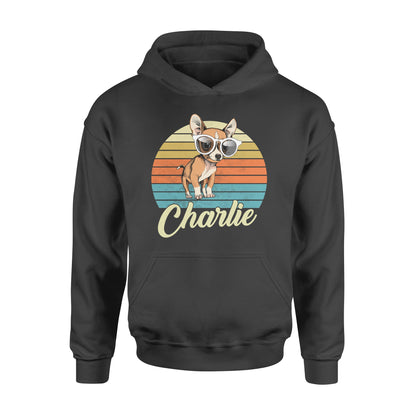 Custom name awesome Chihuahua 1970s vintage retro personalized gift - Standard Hoodie