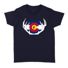 Load image into Gallery viewer, Colorado Flag Elk hunting women's T-shirt - FSD1250D03