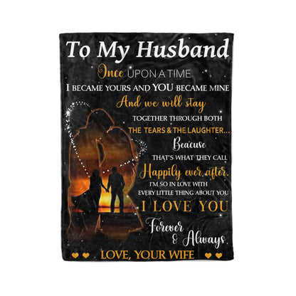 To My Husband Love from Wife Fleece blanket - Gift for husband on anniversary, Valentine's day, Birthday - FSD317