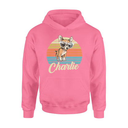 Custom name awesome Chihuahua 1970s vintage retro personalized gift - Standard Hoodie