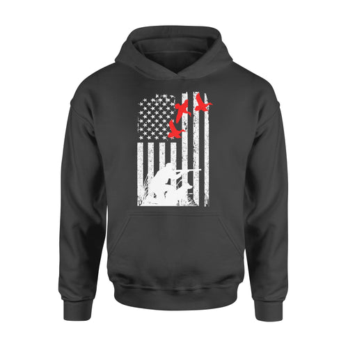 Duck hunting american flag, duck hunting dog NQSD39 - Standard Hoodie