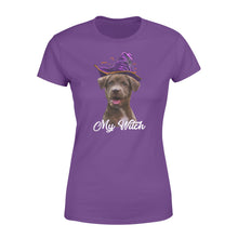 Load image into Gallery viewer, My dog is my witch - custom image for Halloween personalized gift - Standard Women's T-shirt