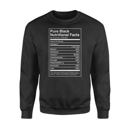 Black Pride Pure Black Nutritional Facts - Standard Crew Neck Sweatshirt