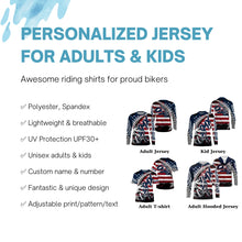 Load image into Gallery viewer, Personalized American adult kid BMX jersey UPF30+ Patriotic cycling shirt stunt riding racewear| SLC13